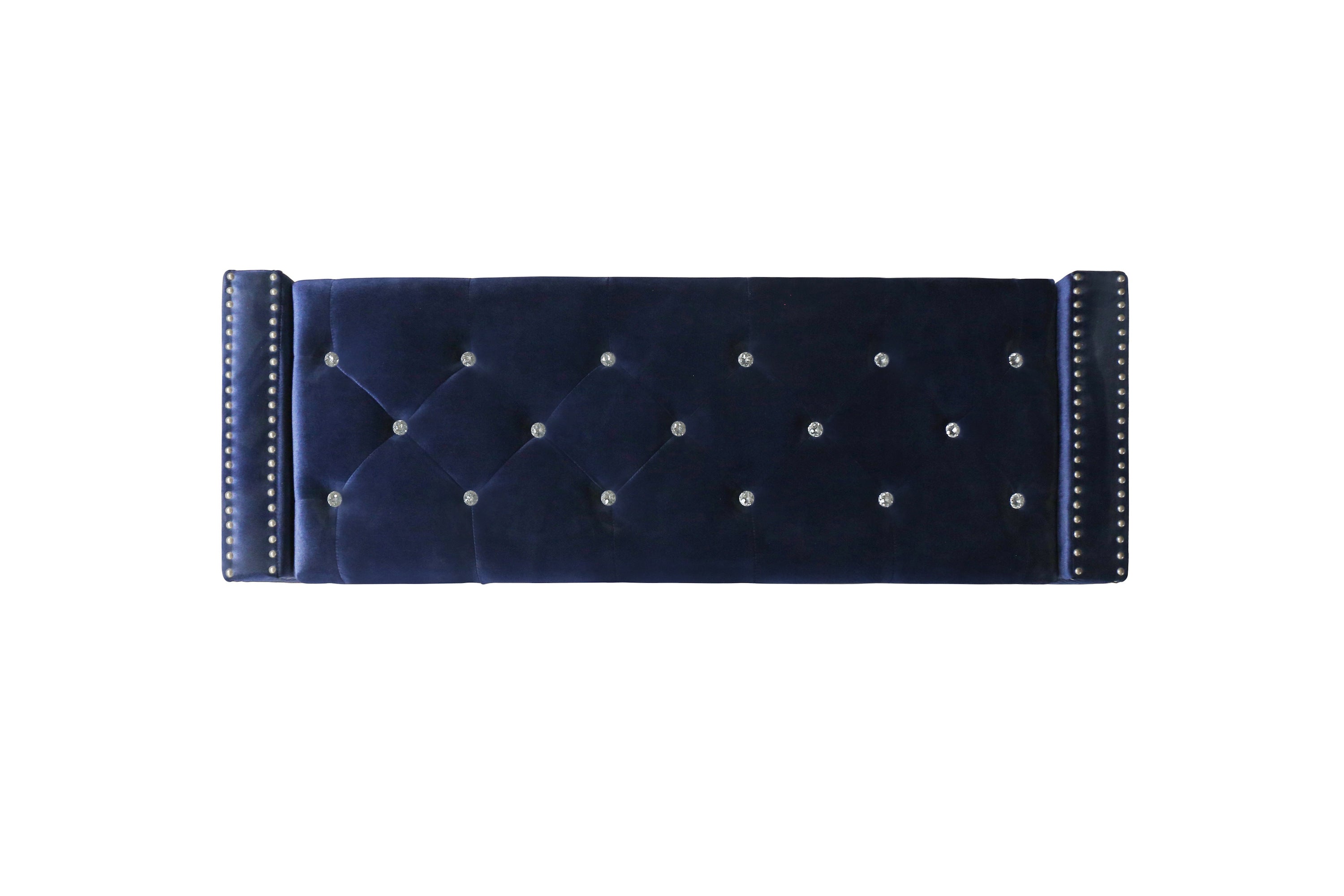 Franco Blue Velvet Storage Bench - SH228BLU-BH - Bien Home Furniture & Electronics