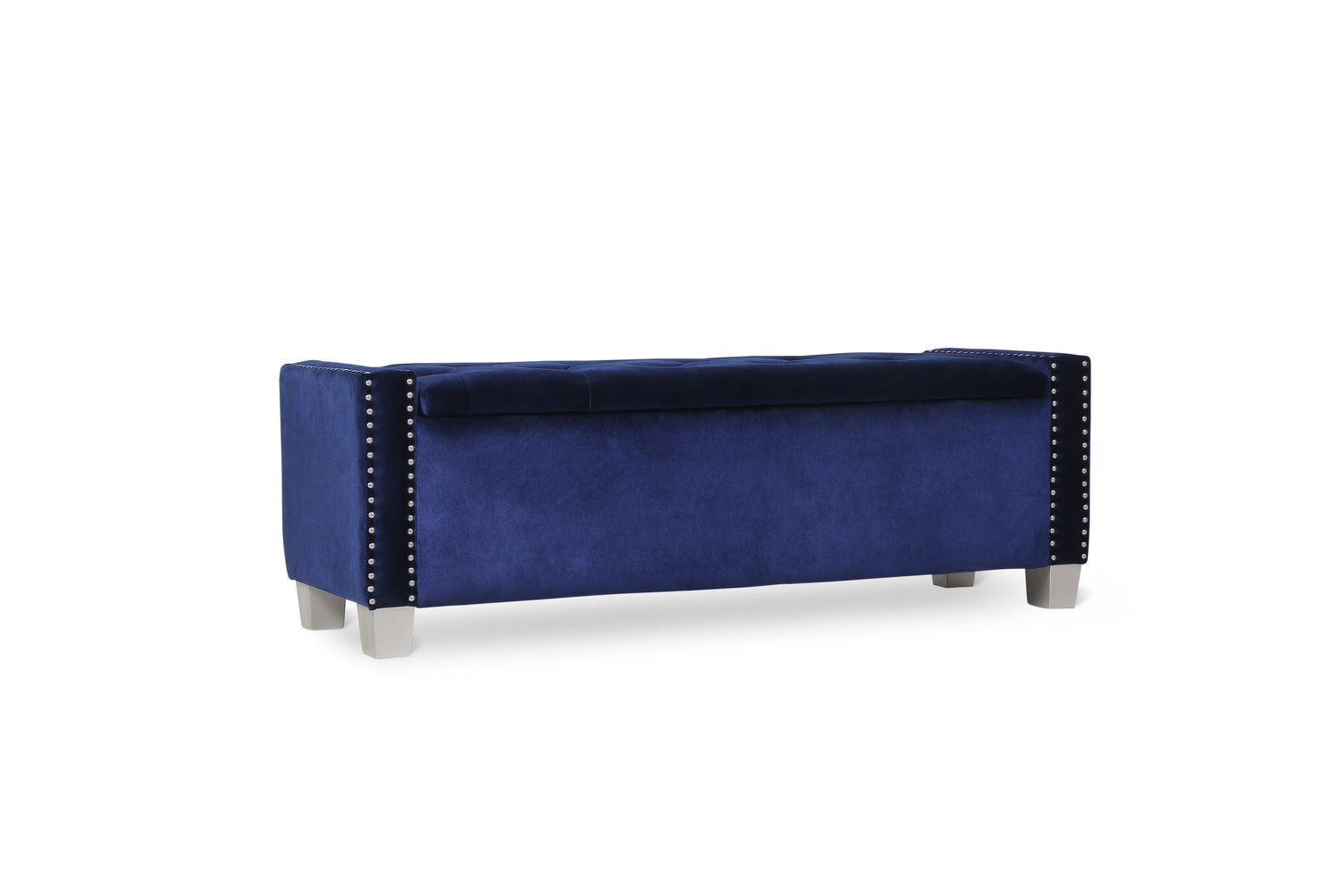 Franco Blue Velvet Storage Bench - SH228BLU-BH - Bien Home Furniture & Electronics