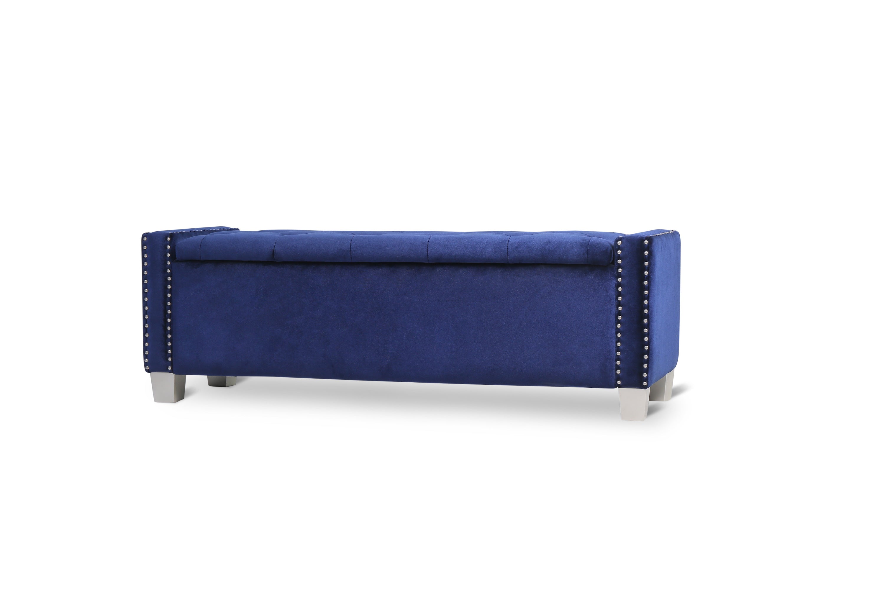 Franco Blue Velvet Storage Bench - SH228BLU-BH - Bien Home Furniture &amp; Electronics