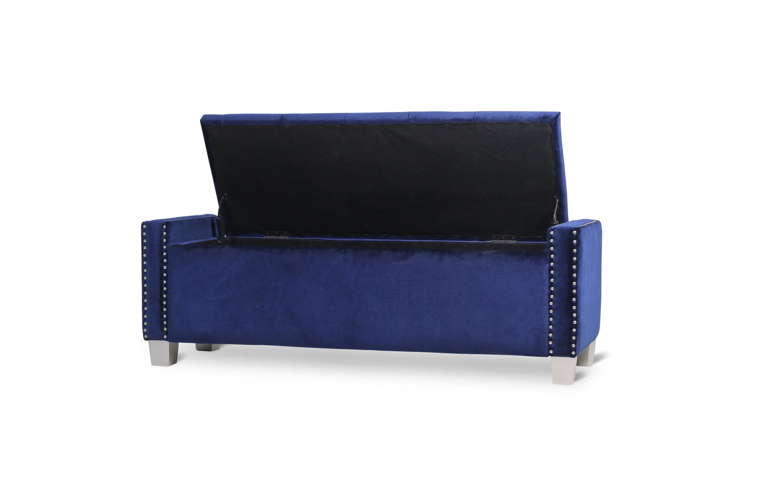 Franco Blue Velvet Storage Bench - SH228BLU-BH - Bien Home Furniture & Electronics