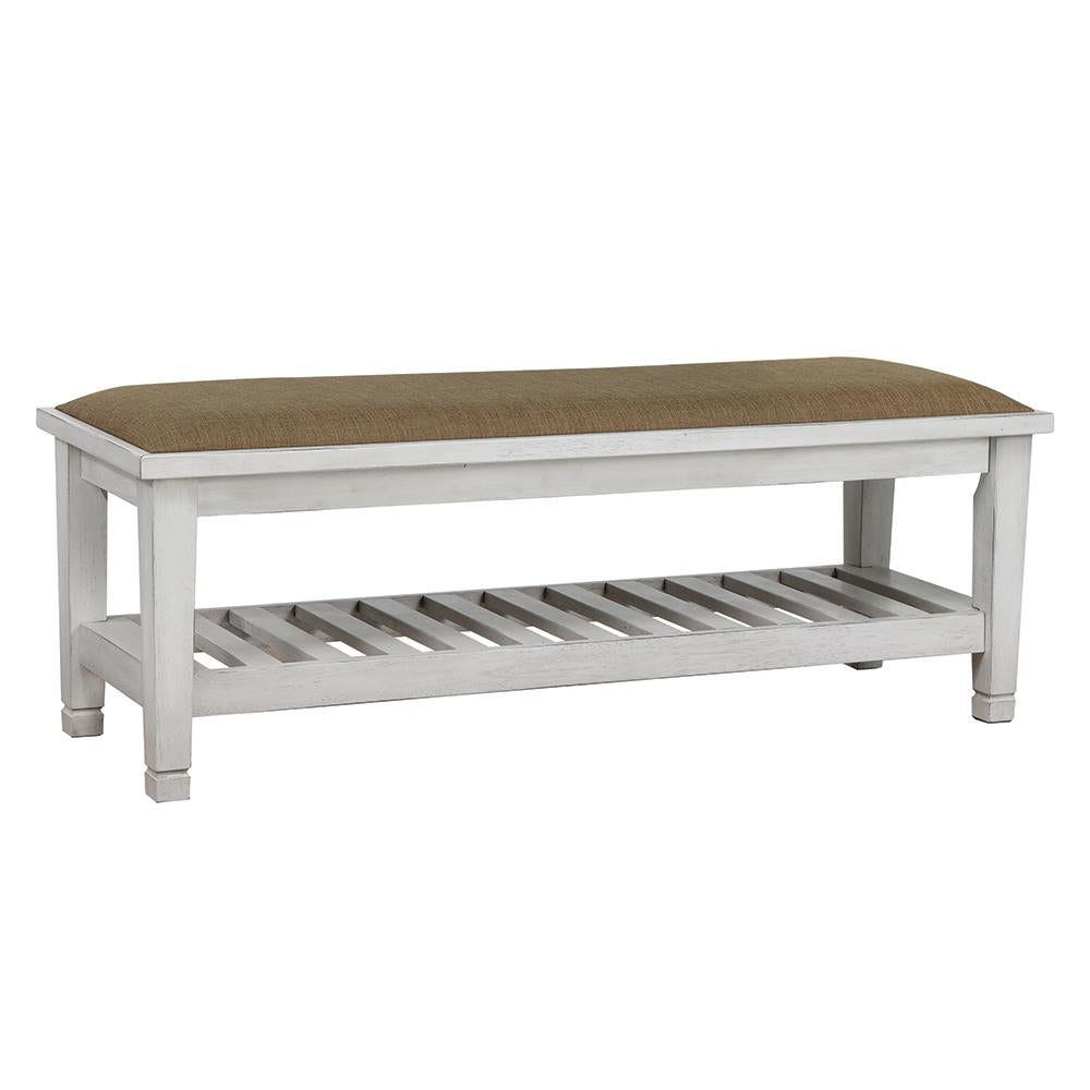 Franco Brown/Antique White Bench - 205337 - Bien Home Furniture &amp; Electronics