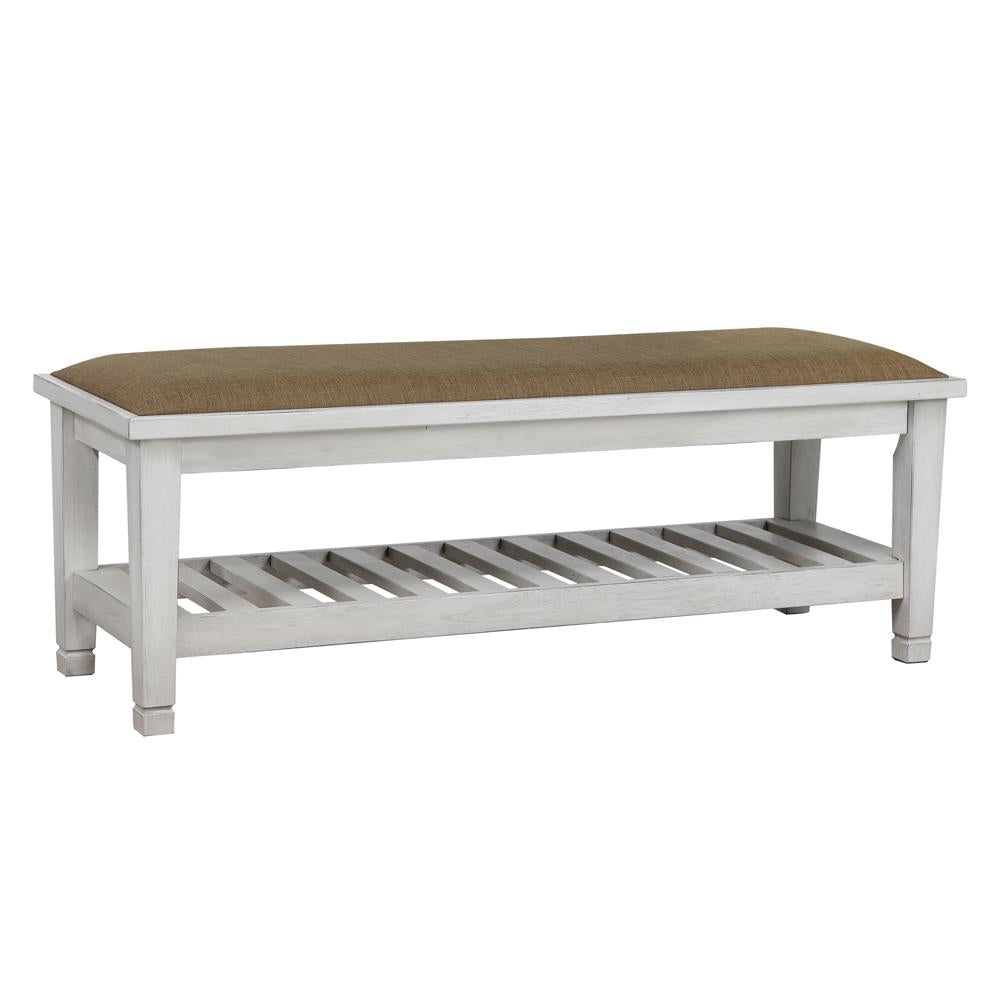 Franco Brown/Antique White Bench - 205337 - Bien Home Furniture & Electronics