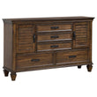 Franco Burnished Oak 5-Drawer Dresser with 2 Louvered Doors - 200973 - Bien Home Furniture & Electronics
