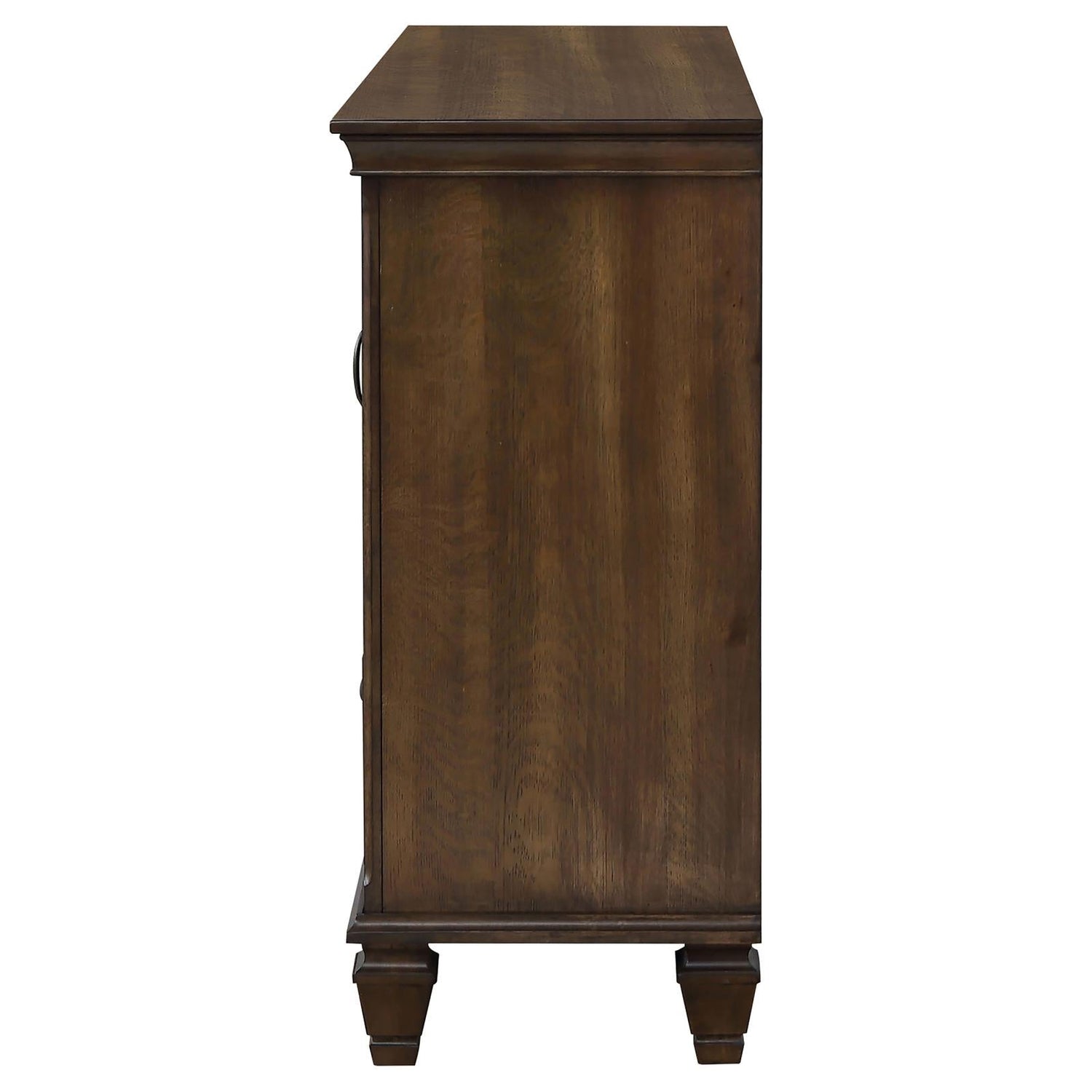 Franco Burnished Oak 5-Drawer Dresser with 2 Louvered Doors - 200973 - Bien Home Furniture &amp; Electronics