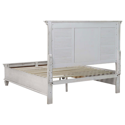 Franco California King Storage Bed Antique White - 205330KW - Bien Home Furniture &amp; Electronics