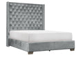Franco Gray Velvet King Upholstered Bed - SET | SH228KGRY-1 | SH228KGRY-3 - Bien Home Furniture & Electronics
