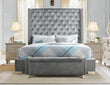 Franco Gray Velvet Storage Bench - SH228GRY-BH - Bien Home Furniture & Electronics