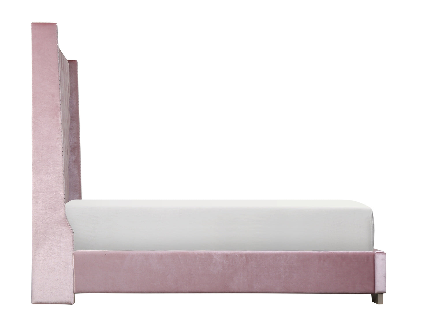 Franco Pink Velvet King Upholstered Bed - SET | SH228KPNK-1 | SH228KPNK-3 - Bien Home Furniture & Electronics