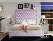 Franco Pink Velvet Queen Upholstered Bed - SET | SH228PNK-1 | SH228PNK-3 - Bien Home Furniture & Electronics