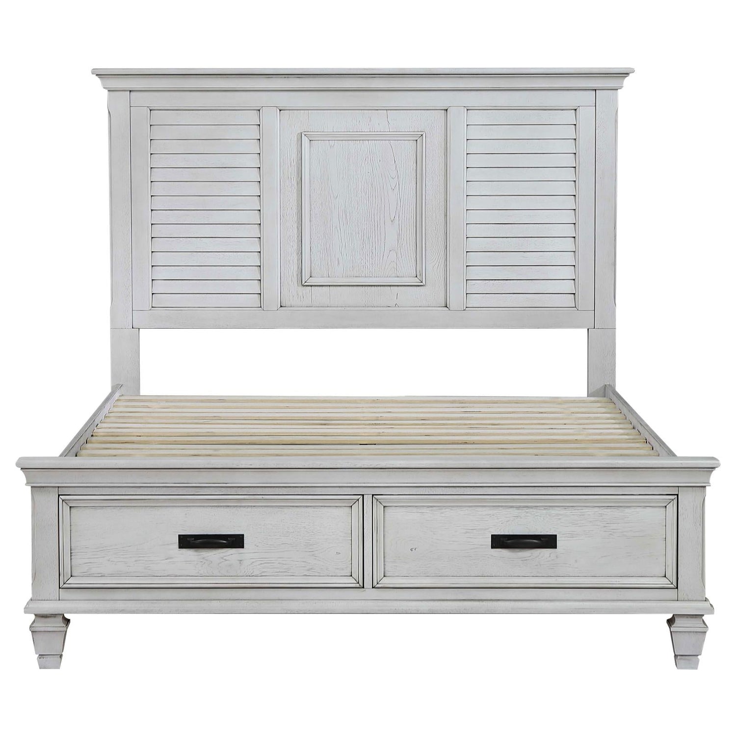 Franco Queen Storage Bed Antique White - 205330Q - Bien Home Furniture &amp; Electronics