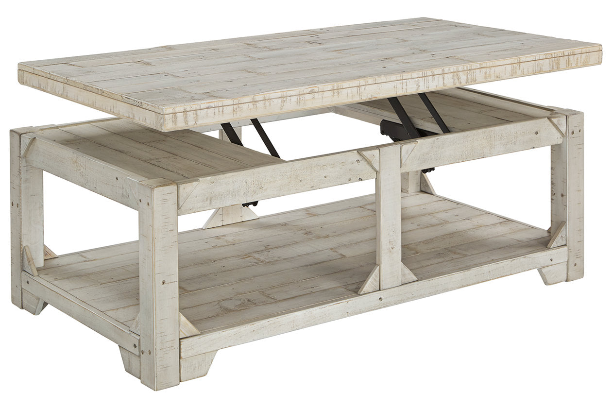 Fregine Whitewash Coffee Table with Lift Top - T755-9 - Bien Home Furniture & Electronics