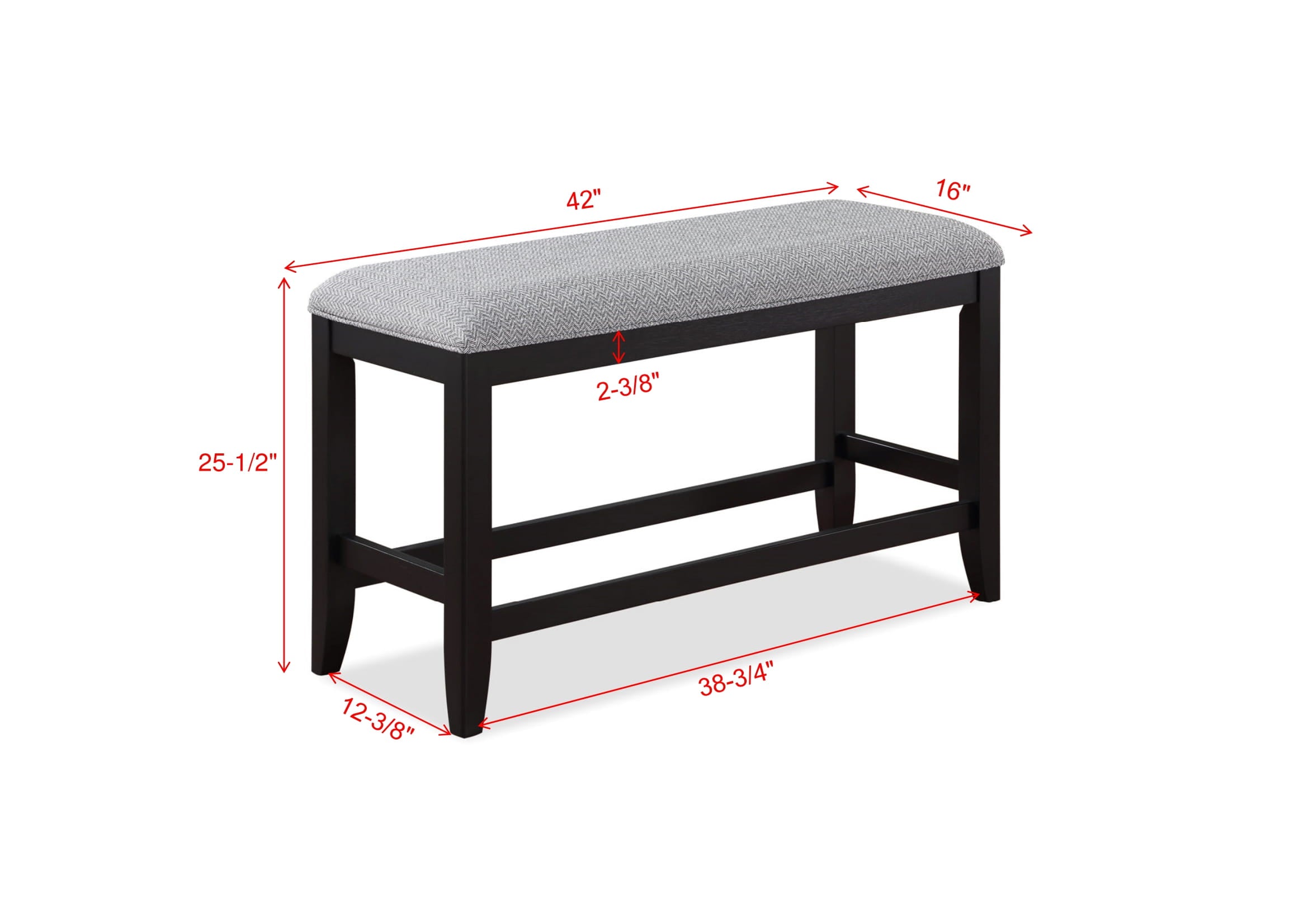 Frey Black/Gray Counter Height Set - SET | 2716T-4060-TOP | 2716T-4060-BASE | 2716S-24(2) - Bien Home Furniture & Electronics
