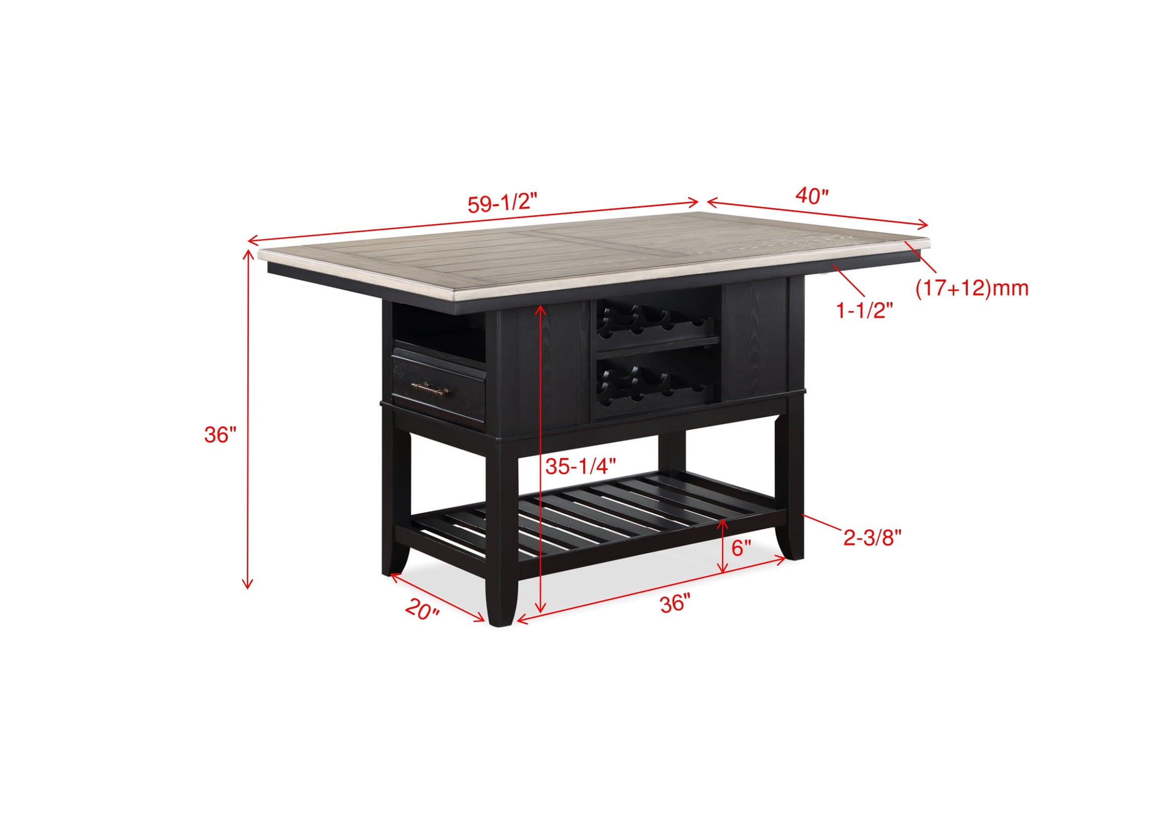 Frey Black/Gray Counter Height Set - SET | 2716T-4060-TOP | 2716T-4060-BASE | 2716S-24(2) - Bien Home Furniture & Electronics