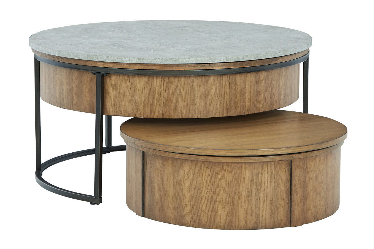 Fridley Gray/Brown/Black Nesting Coffee Table, Set of 2 - T964-8 - Bien Home Furniture & Electronics