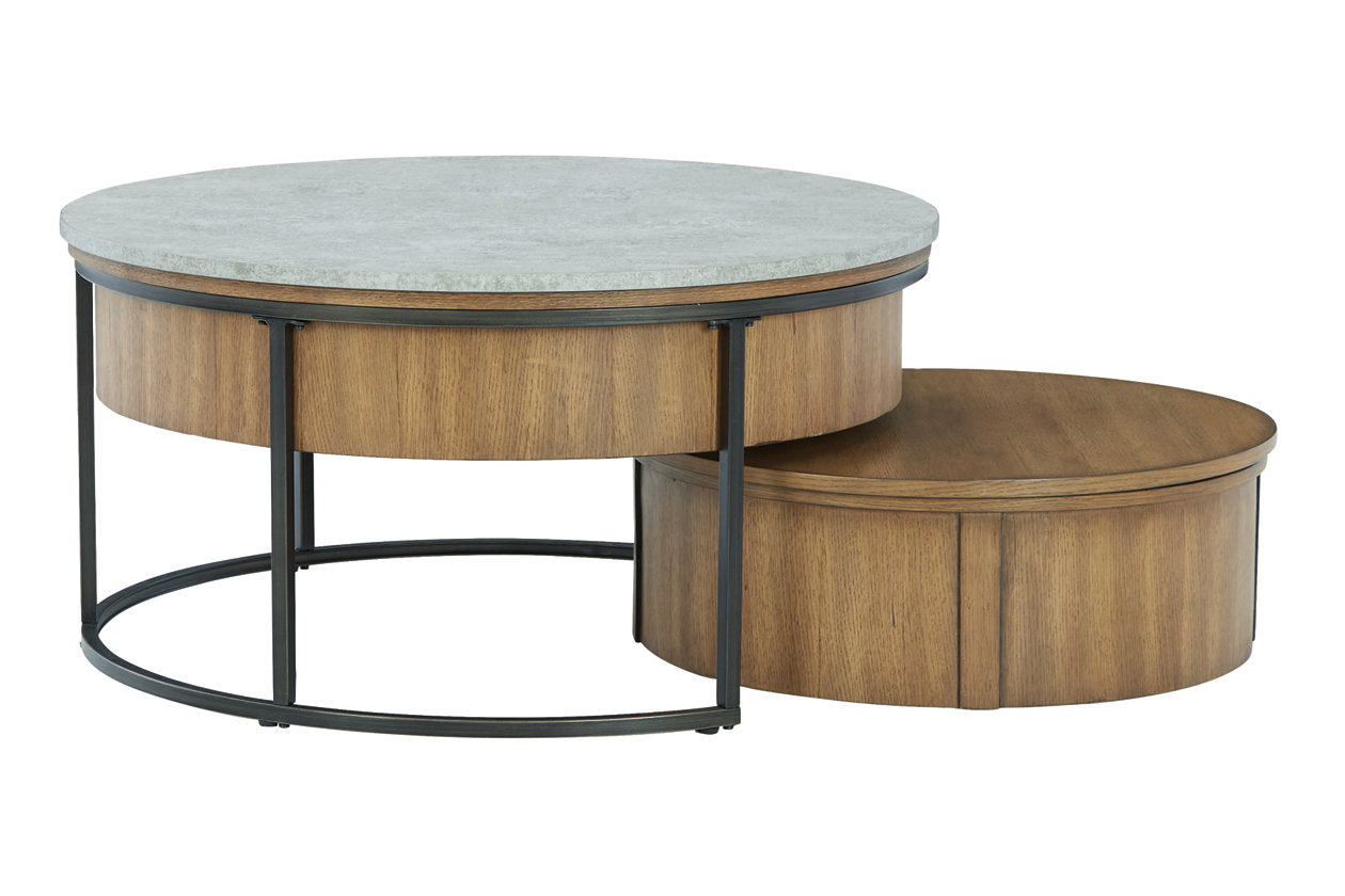 Fridley Gray/Brown/Black Nesting Coffee Table, Set of 2 - T964-8 - Bien Home Furniture & Electronics