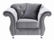 Frostine Button Tufted Chair Silver - 551163 - Bien Home Furniture & Electronics