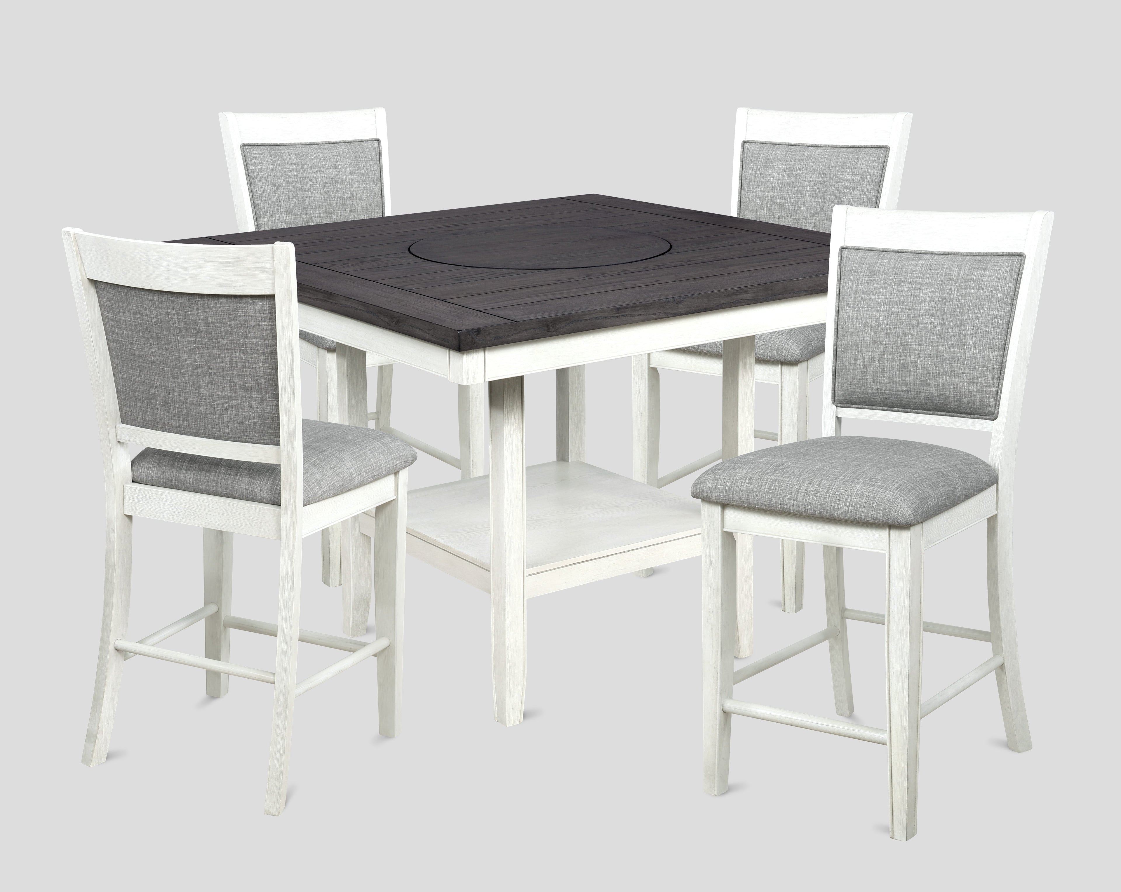 Fulton Chalk/White Counter Height Set - SET | 2727CG-T-4848 | 2727WH-S-24(4) - Bien Home Furniture & Electronics