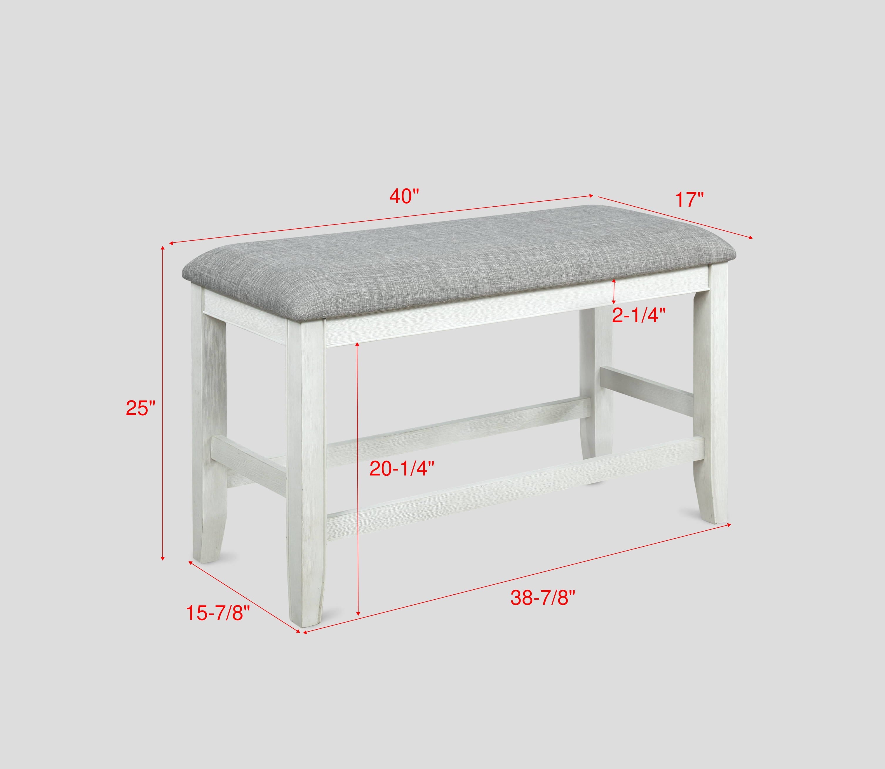 Fulton Chalk/White Counter Height Set - SET | 2727CG-T-4848 | 2727WH-S-24(4) - Bien Home Furniture & Electronics