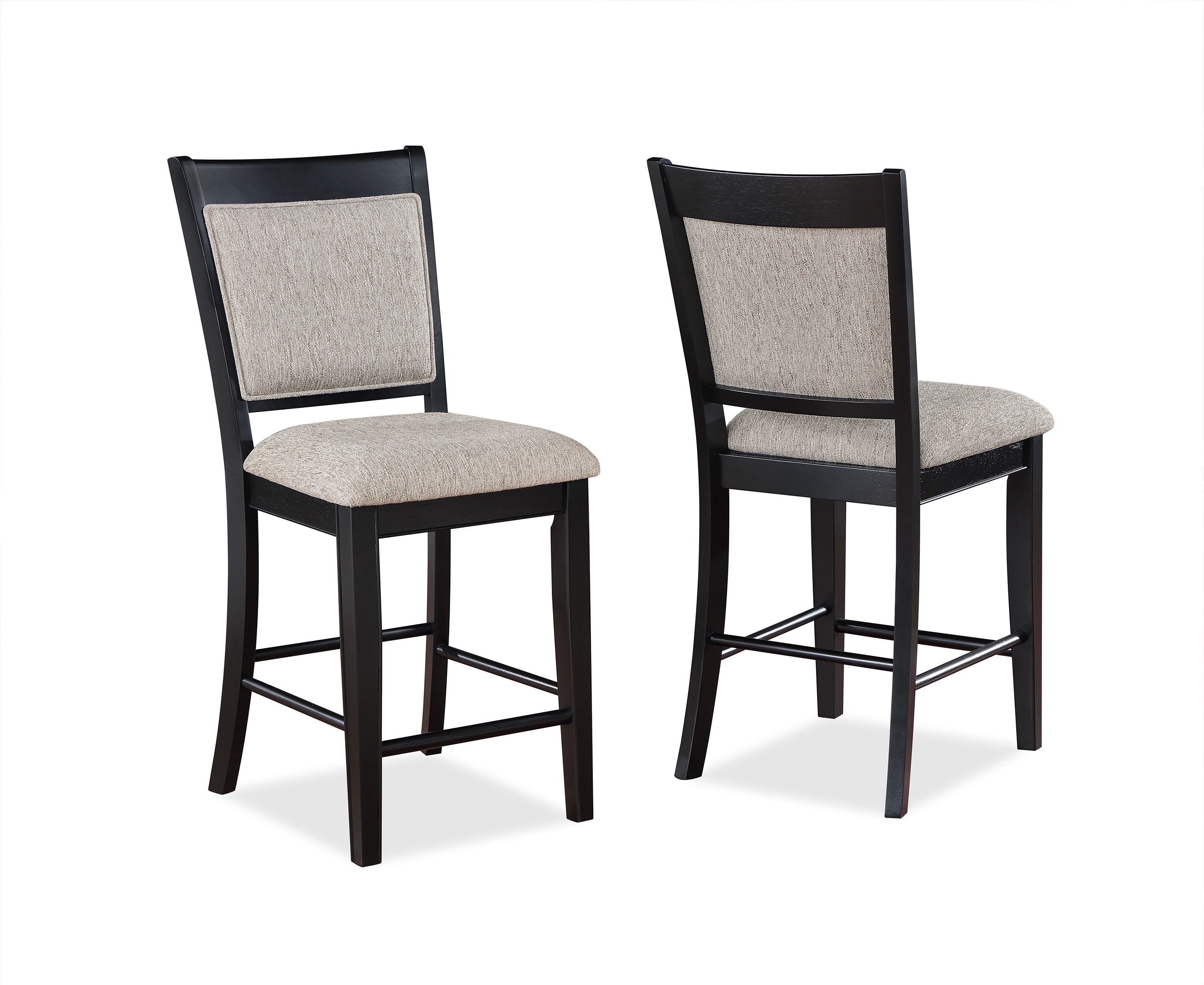 Fulton Charcoal/Light Gray Extendable Counter Height Dining Set - SET | 2727LG-T-4848 | 2727LG-S-24(2) - Bien Home Furniture & Electronics