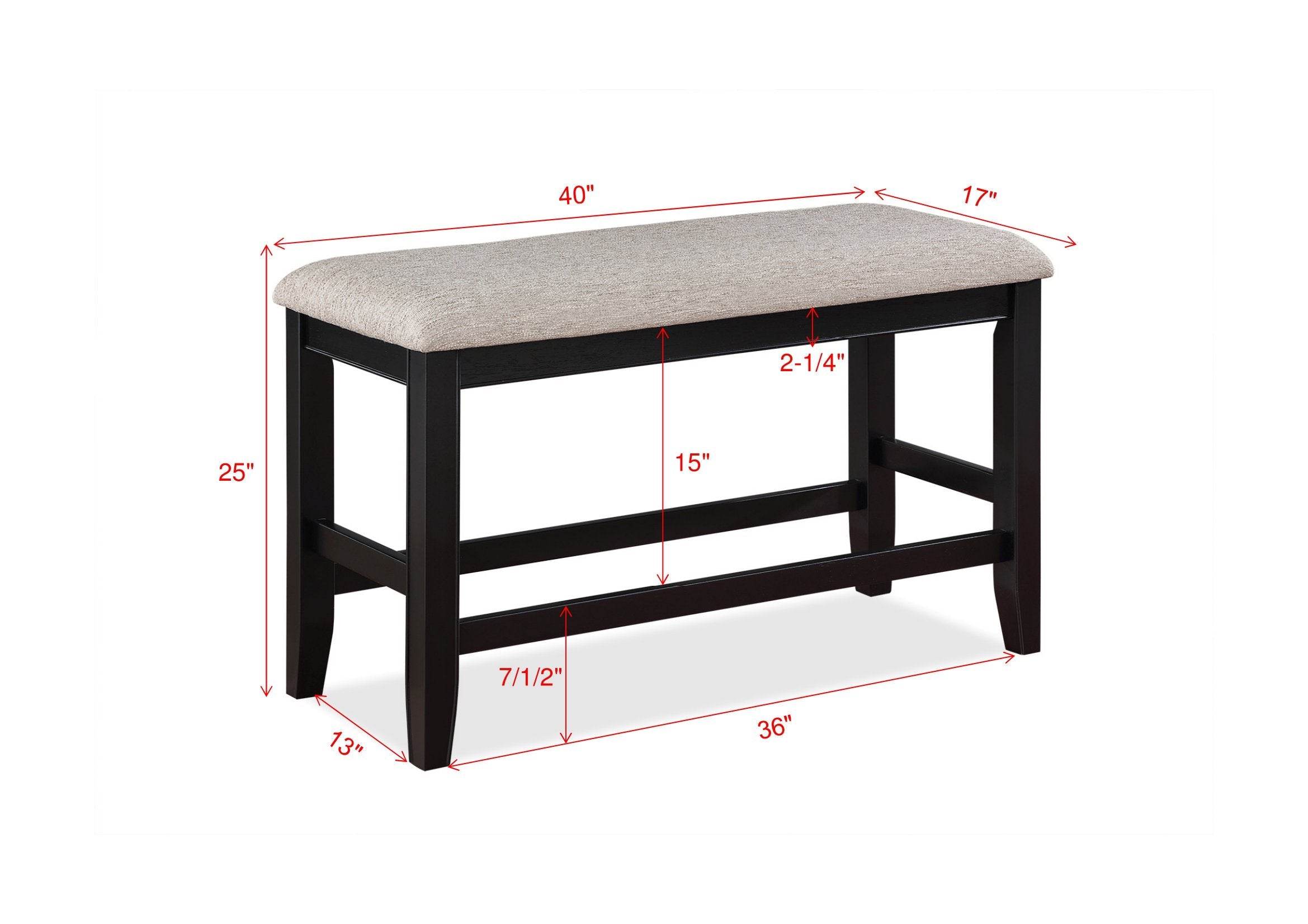 Fulton Charcoal/Light Gray Extendable Counter Height Dining Set - SET | 2727LG-T-4848 | 2727LG-S-24(2) - Bien Home Furniture & Electronics