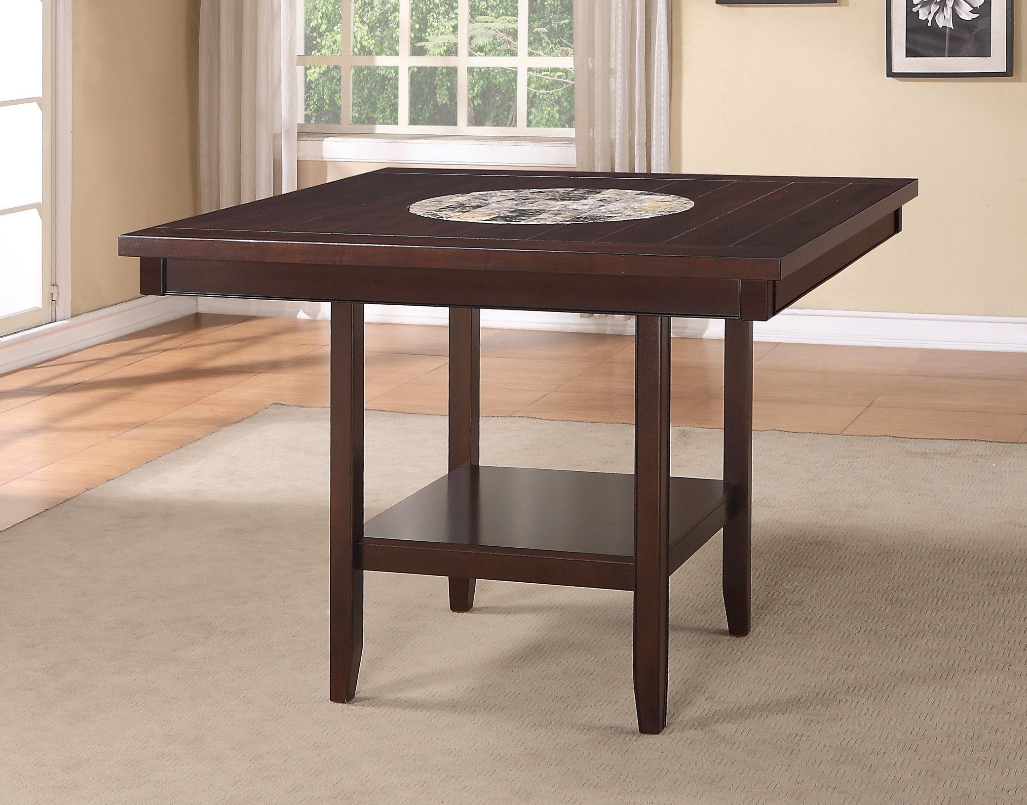 Fulton Espresso Counter Height Set - SET | 2727T-4848-V | 2727S-24-V(2) | 2727-BENCH-V - Bien Home Furniture & Electronics