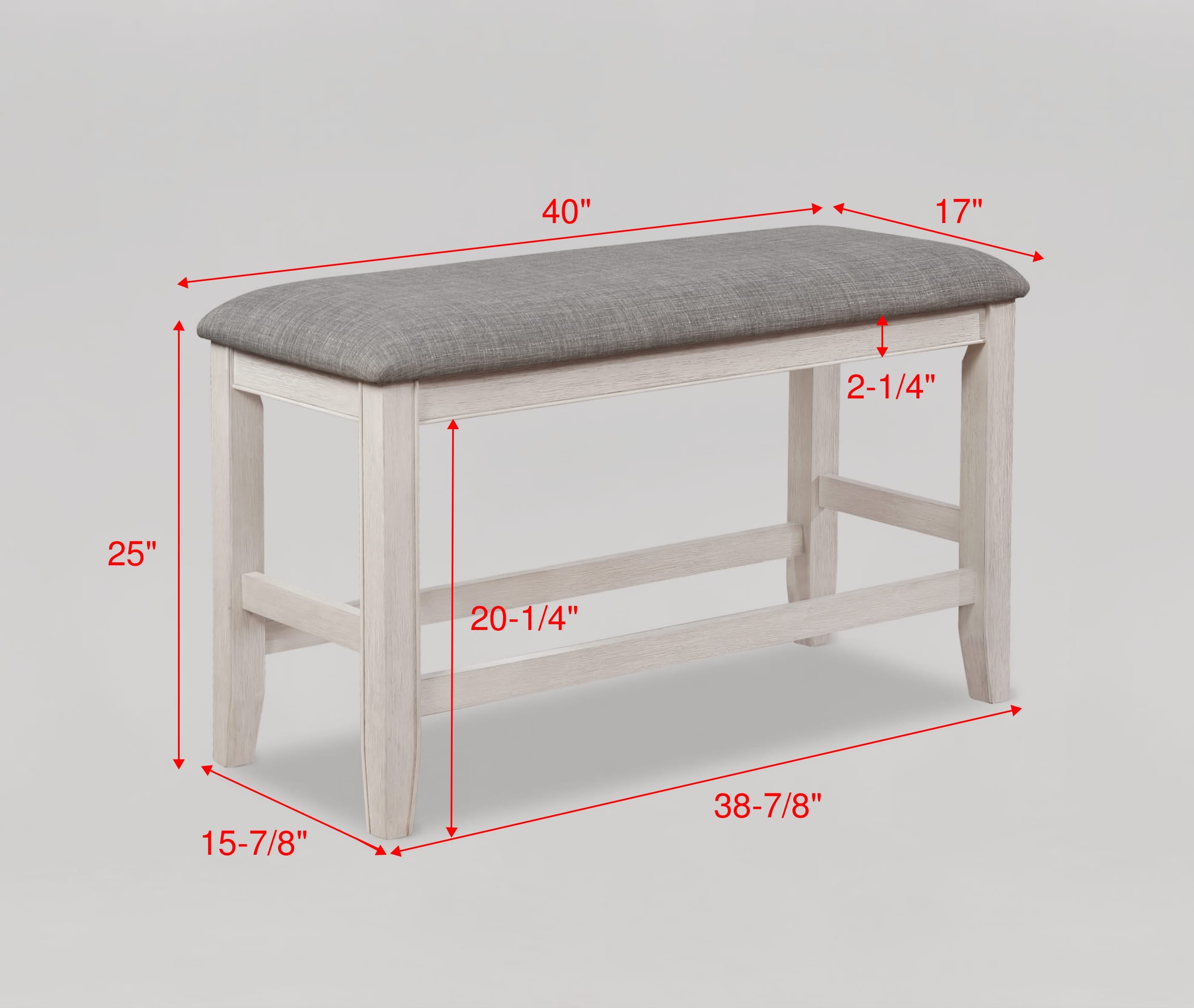 Fulton White Counter Height Bench - 2727WH-BENCH - Bien Home Furniture & Electronics