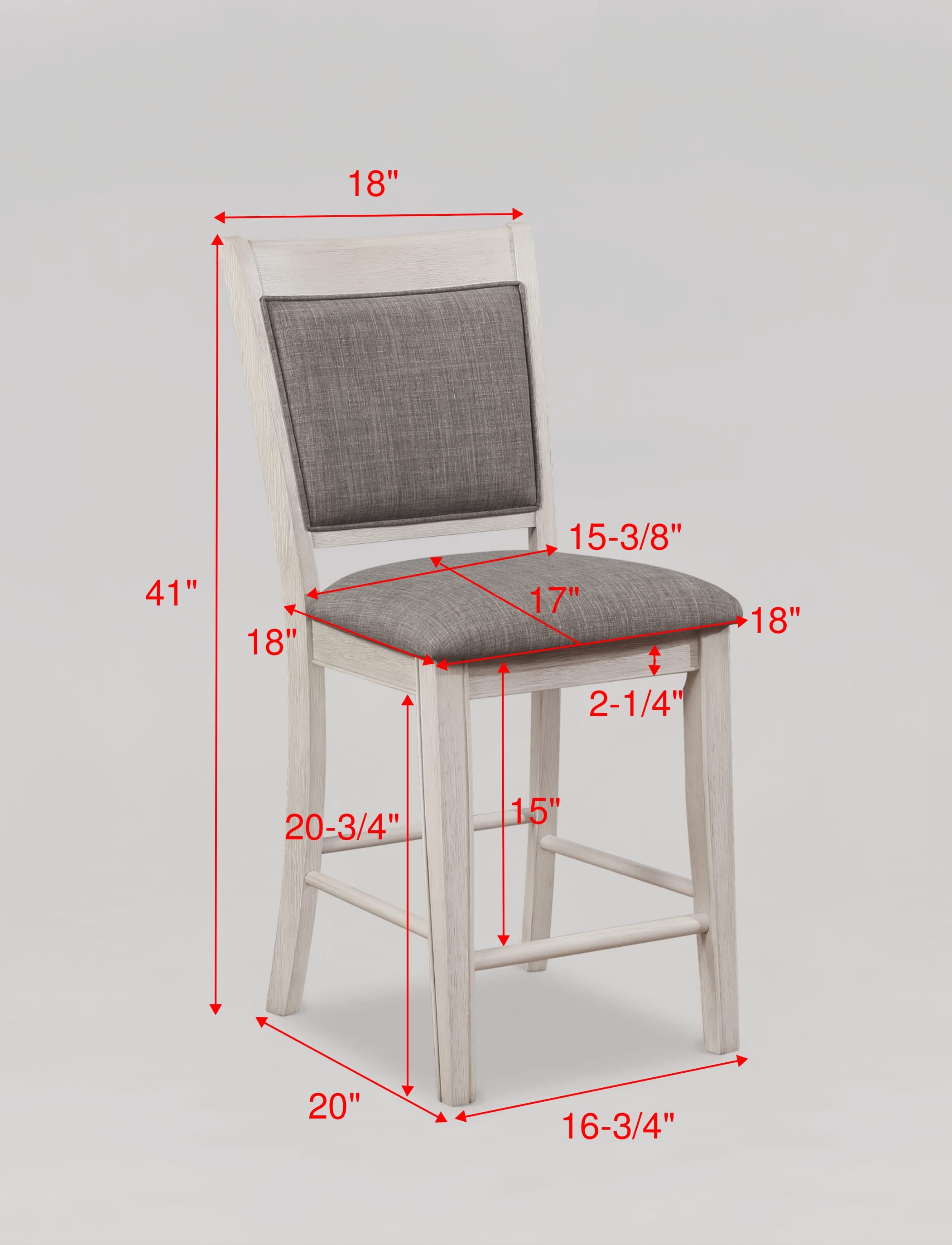 Fulton White Counter Height Chair, Set of 2 - 2727WH-S-24 - Bien Home Furniture & Electronics