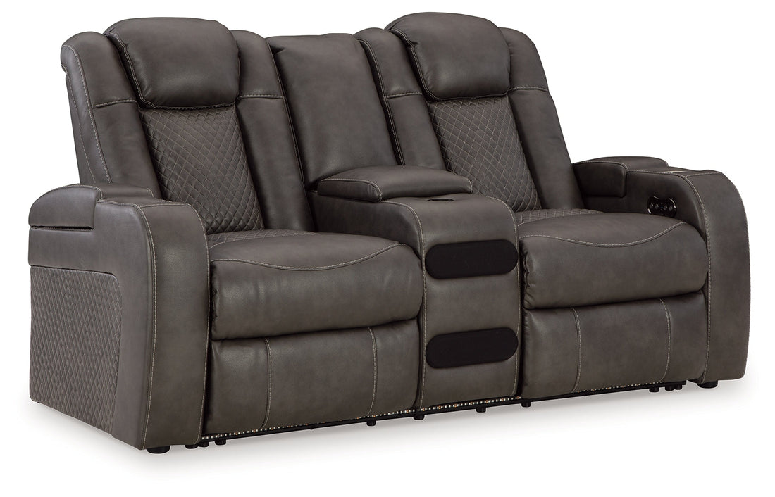Fyne-Dyme Shadow Power Reclining Loveseat with Console - 3660218 - Bien Home Furniture &amp; Electronics
