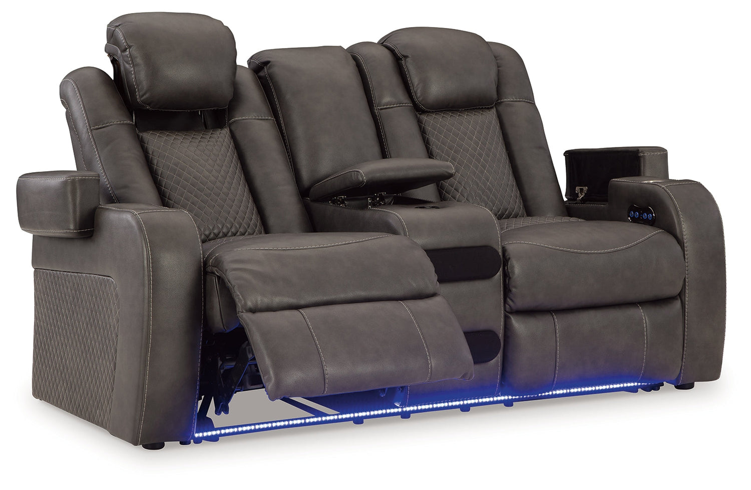 Fyne-Dyme Shadow Power Reclining Loveseat with Console - 3660218 - Bien Home Furniture & Electronics