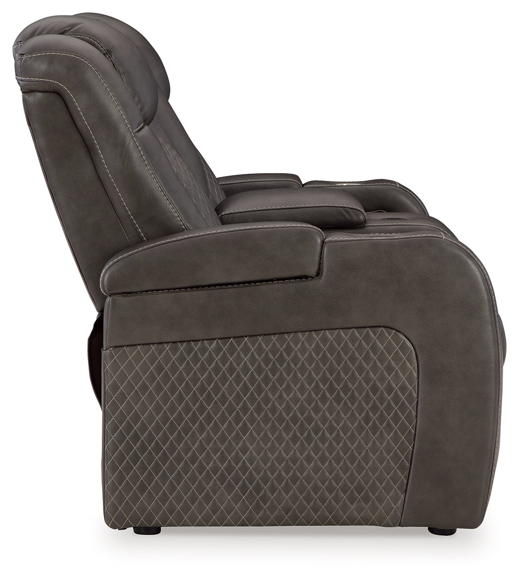 Fyne-Dyme Shadow Power Reclining Loveseat with Console - 3660218 - Bien Home Furniture & Electronics