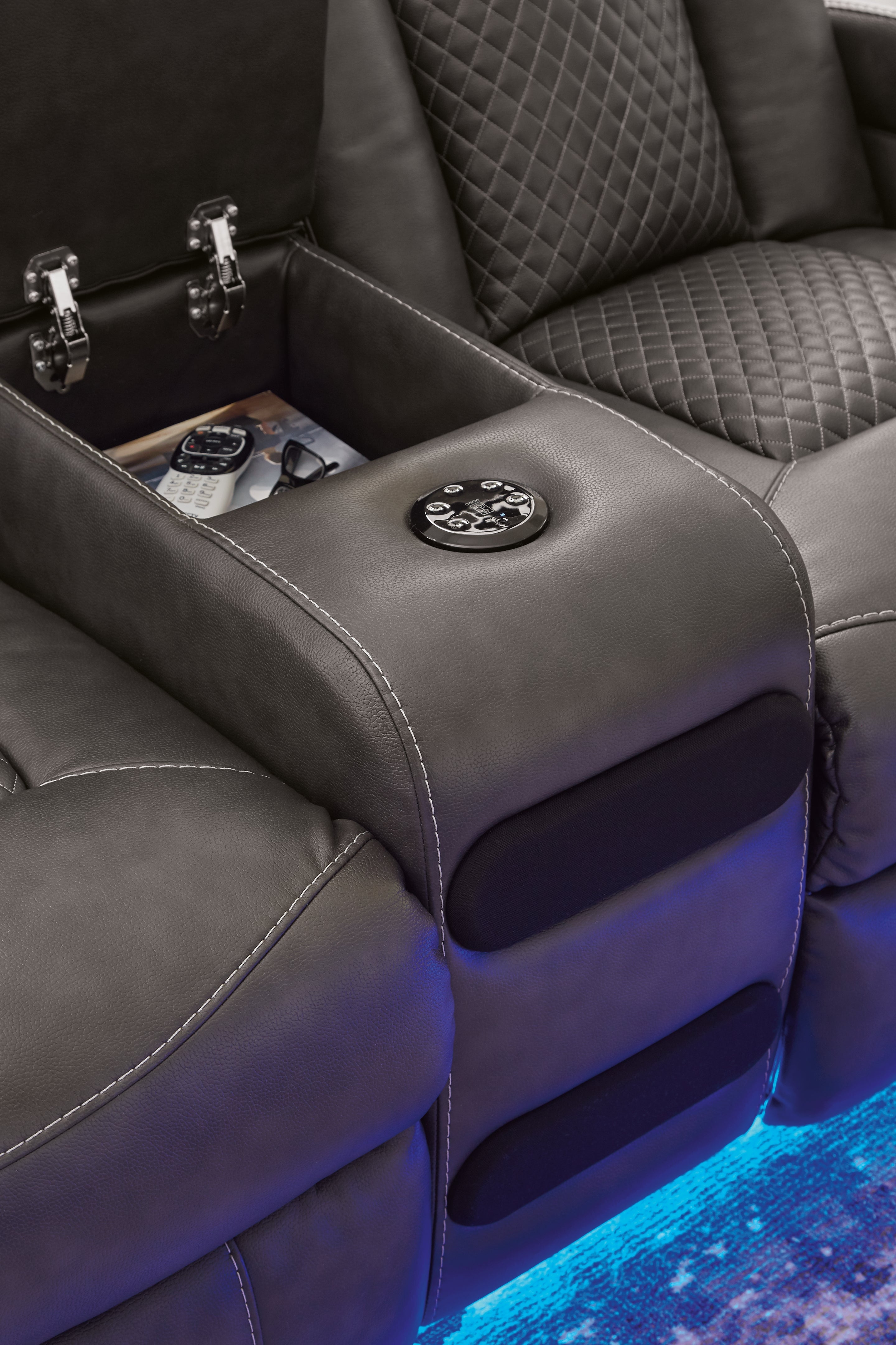 Fyne-Dyme Shadow Power Reclining Loveseat with Console - 3660218 - Bien Home Furniture & Electronics