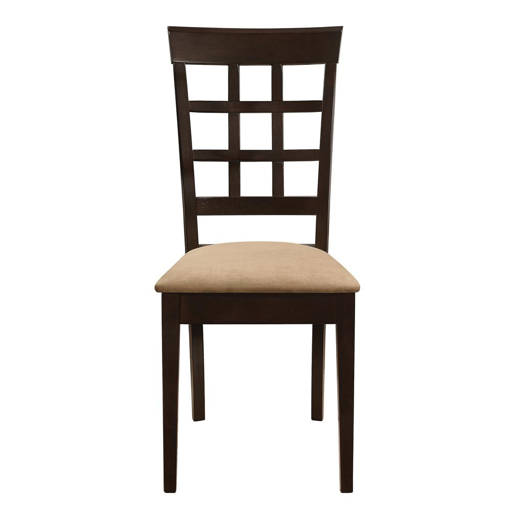 Gabriel Cappuccino/Tan Lattice Back Side Chairs, Set of 2 - 100772 - Bien Home Furniture & Electronics