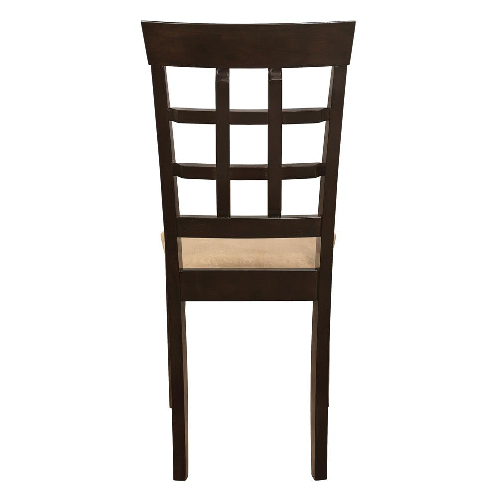 Gabriel Cappuccino/Tan Lattice Back Side Chairs, Set of 2 - 100772 - Bien Home Furniture & Electronics