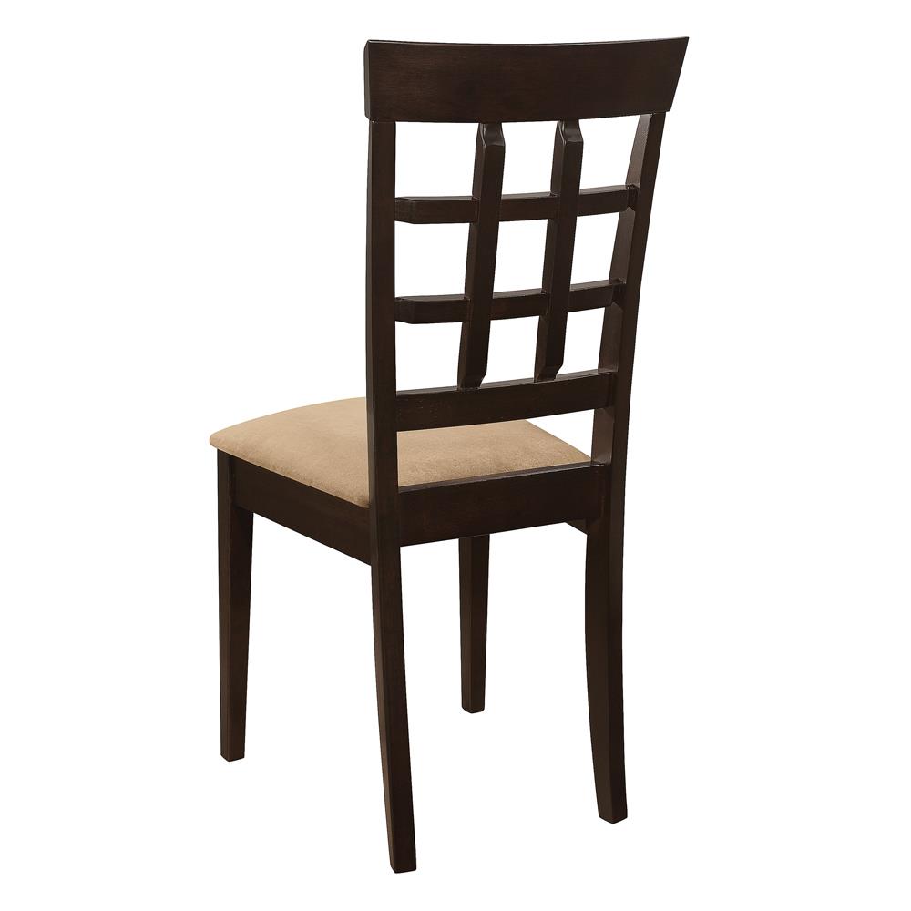 Gabriel Cappuccino/Tan Lattice Back Side Chairs, Set of 2 - 100772 - Bien Home Furniture & Electronics