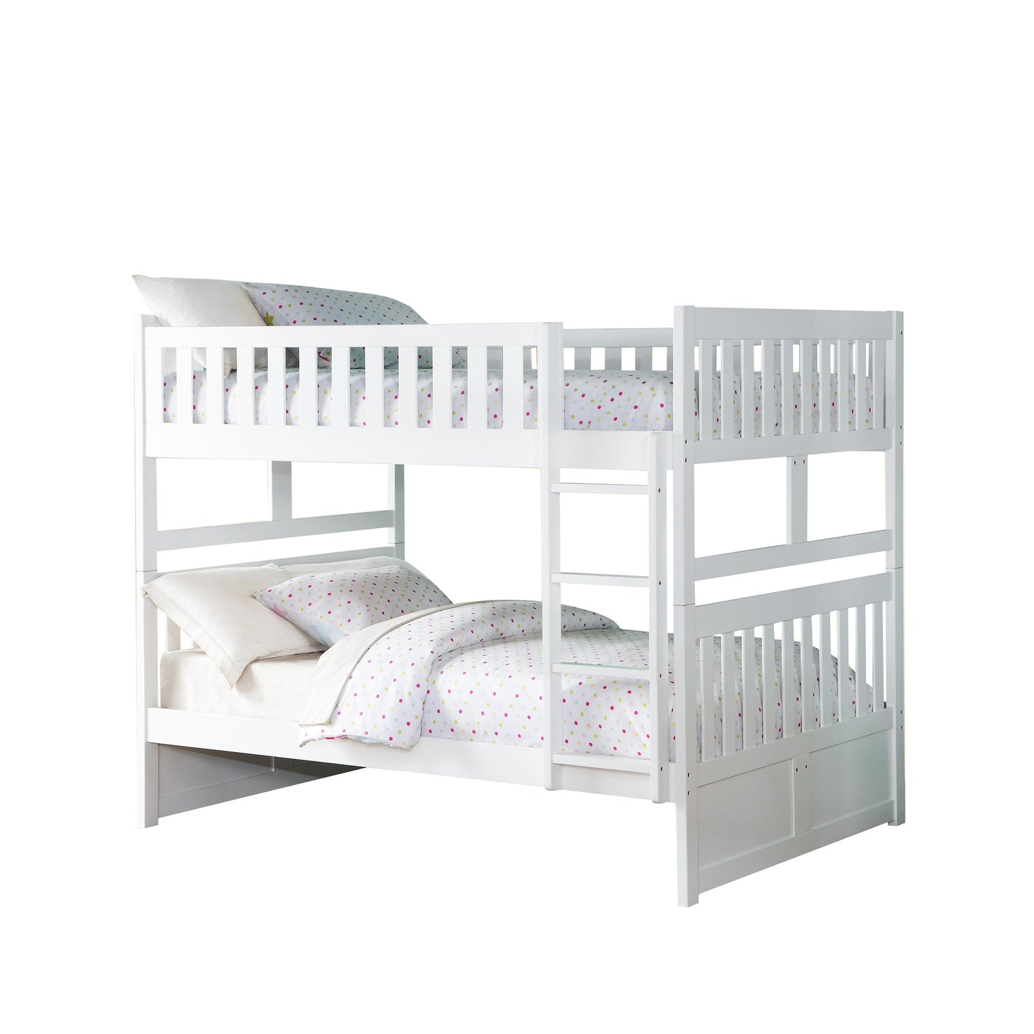 Galen White Full/Full Bunk Bed - SET | B2053FFW-1 | B2053FFW-2 | B2053FFW-SL - Bien Home Furniture & Electronics