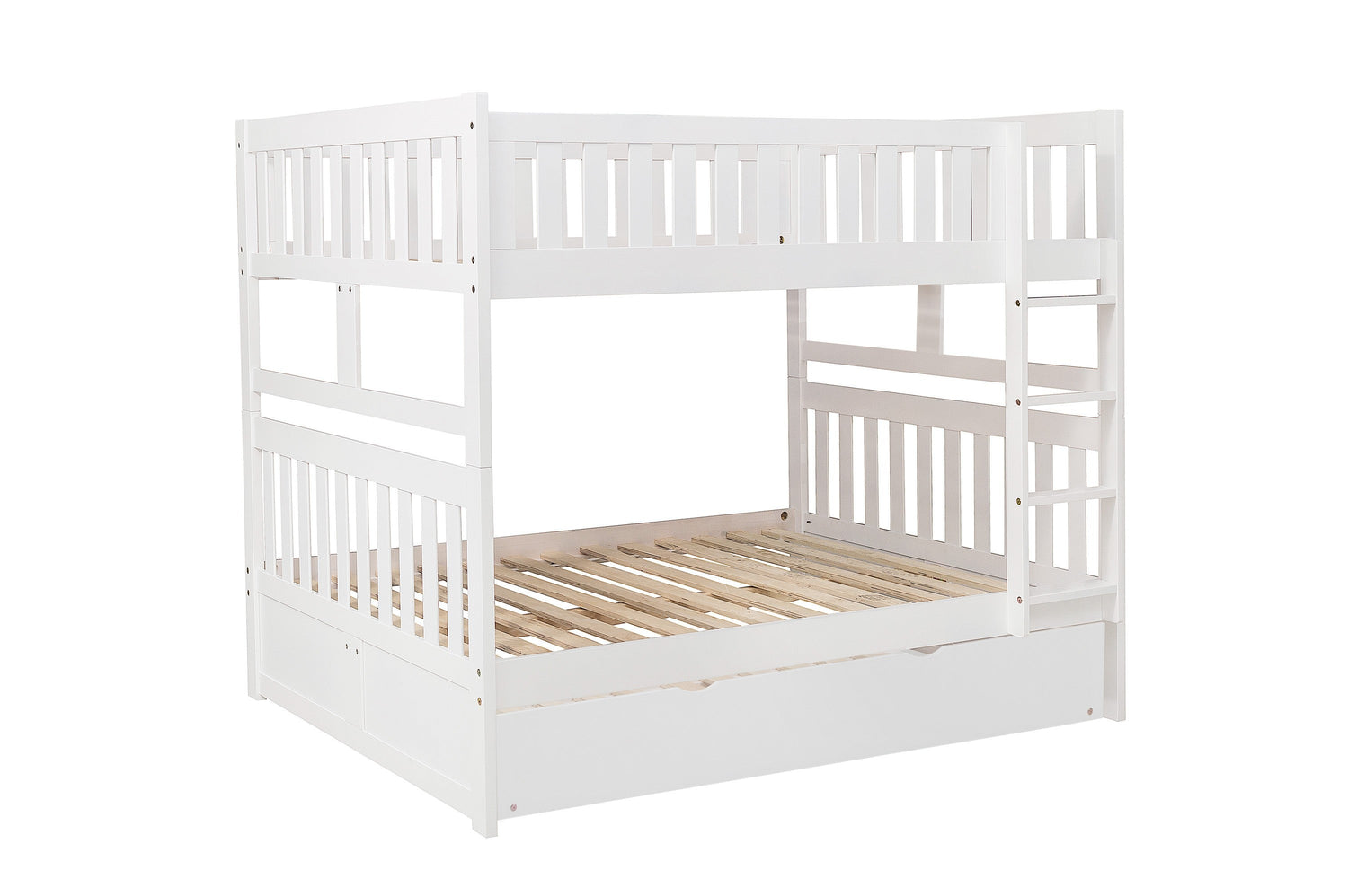 Galen White Full/Full Bunk Bed with Twin Trundle - SET | B2053FFW-1 | B2053FFW-2 | B2053FFW-SL | B2053W-R - Bien Home Furniture & Electronics