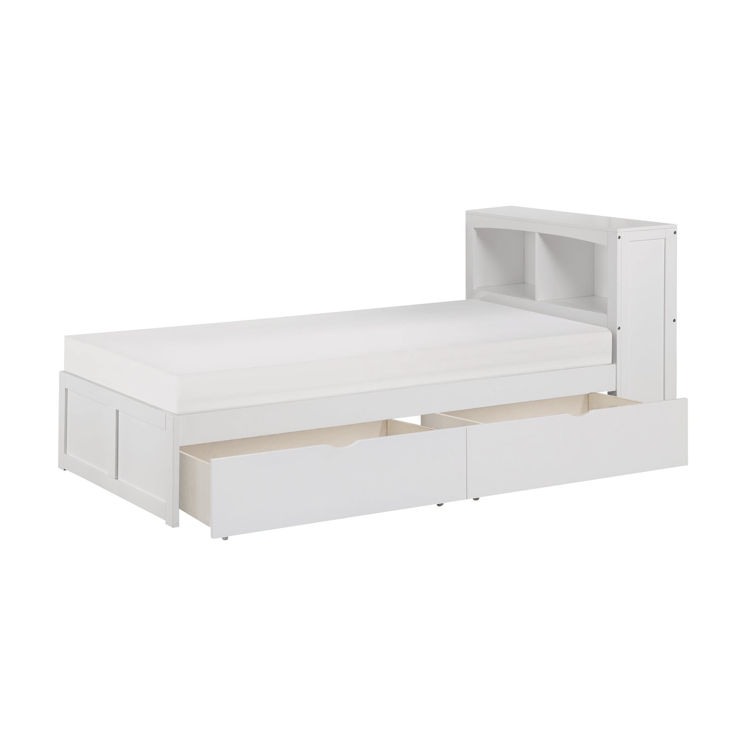 Galen White Twin Bookcase Bed with Storage Boxes - SET | B2053BCW-1 | B2053BCW-2 | B2053W-T - Bien Home Furniture & Electronics