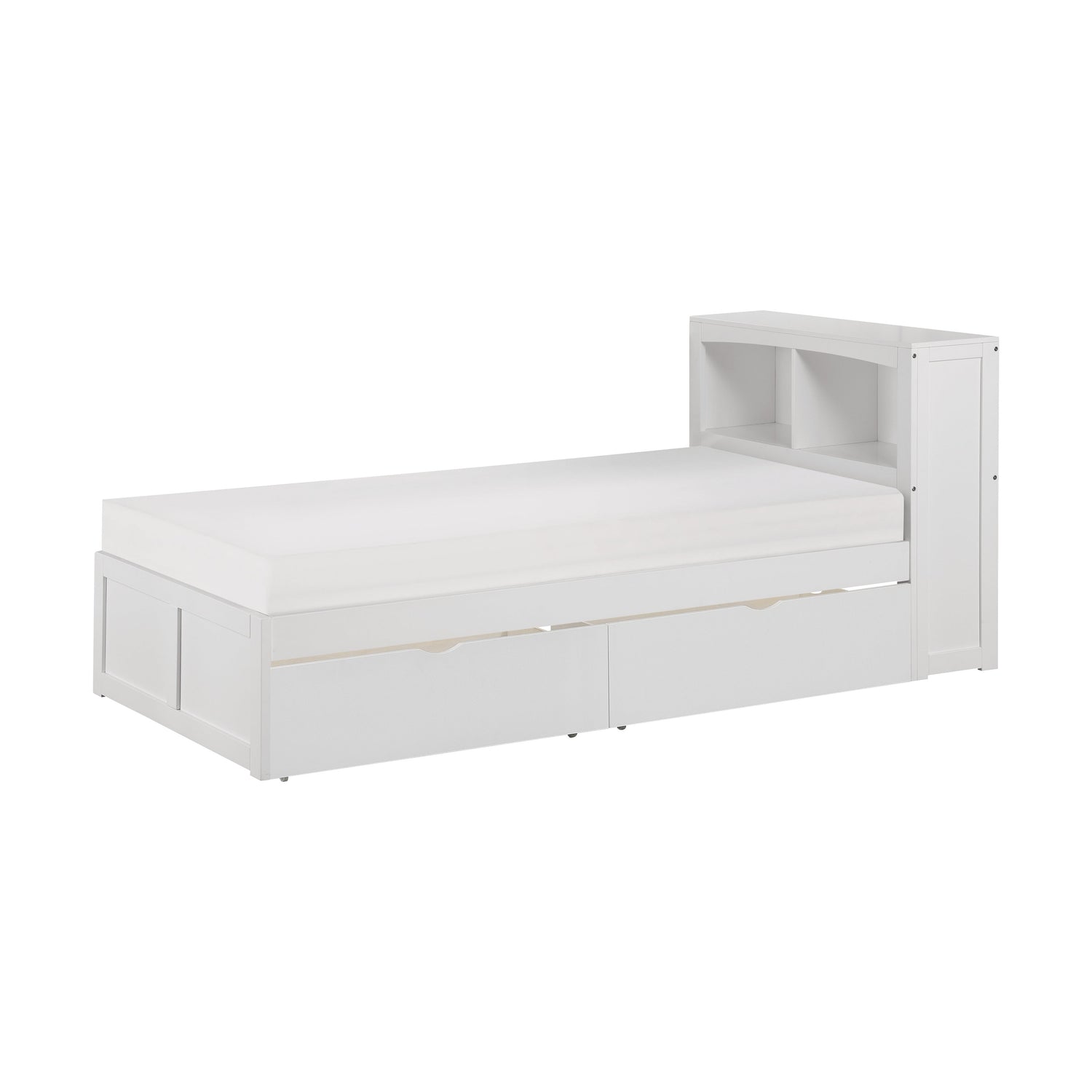 Galen White Twin Bookcase Bed with Storage Boxes - SET | B2053BCW-1 | B2053BCW-2 | B2053W-T - Bien Home Furniture & Electronics