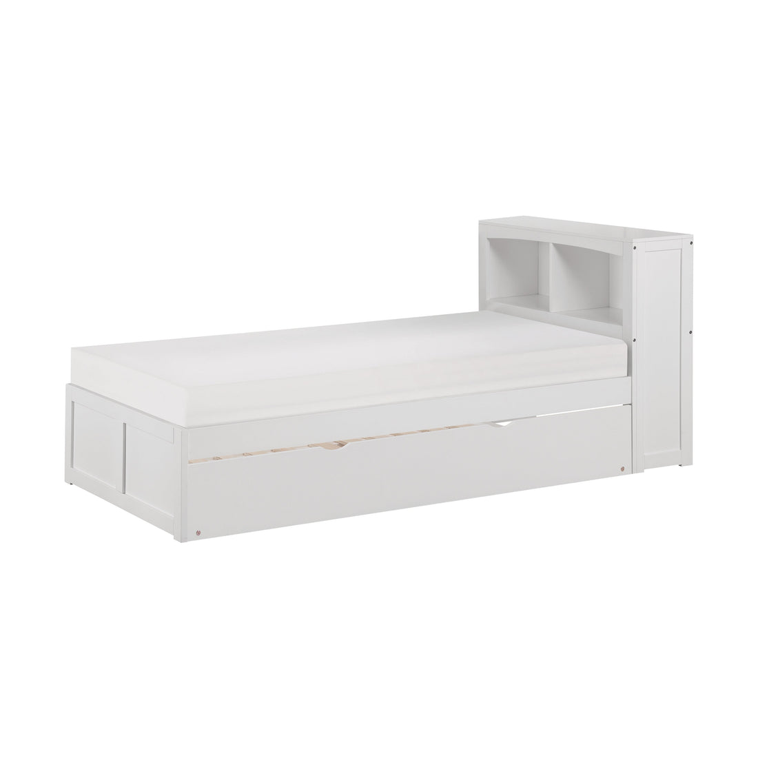 Galen White Twin Bookcase Bed with Twin Trundle - SET | B2053BCW-1 | B2053BCW-2 | B2053W-R - Bien Home Furniture &amp; Electronics