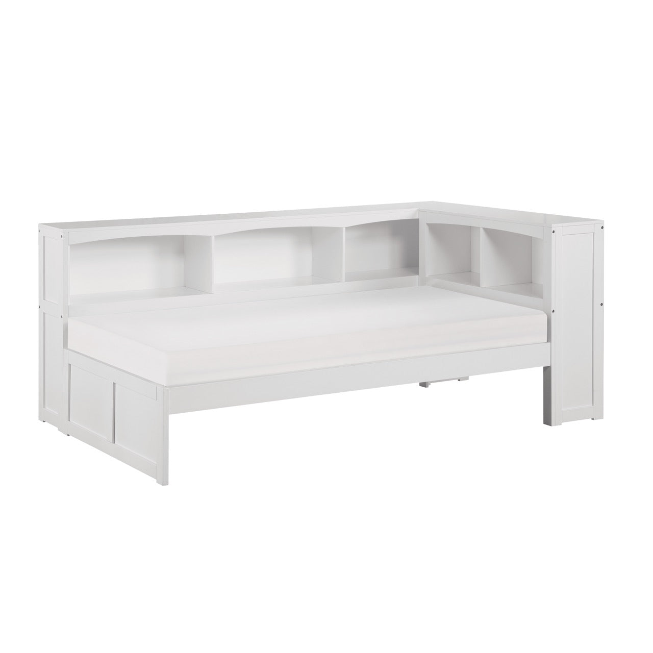 Galen White Twin Bookcase Corner Bed - SET | B2053BCW-1 | B2053BCW-2 | B2053BCW-BC - Bien Home Furniture & Electronics