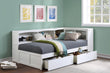 Galen White Twin Bookcase Corner Bed with Storage Boxes - SET | B2053BCW-1 | B2053BCW-2 | B2053BCW-BC | B2053W-T - Bien Home Furniture & Electronics