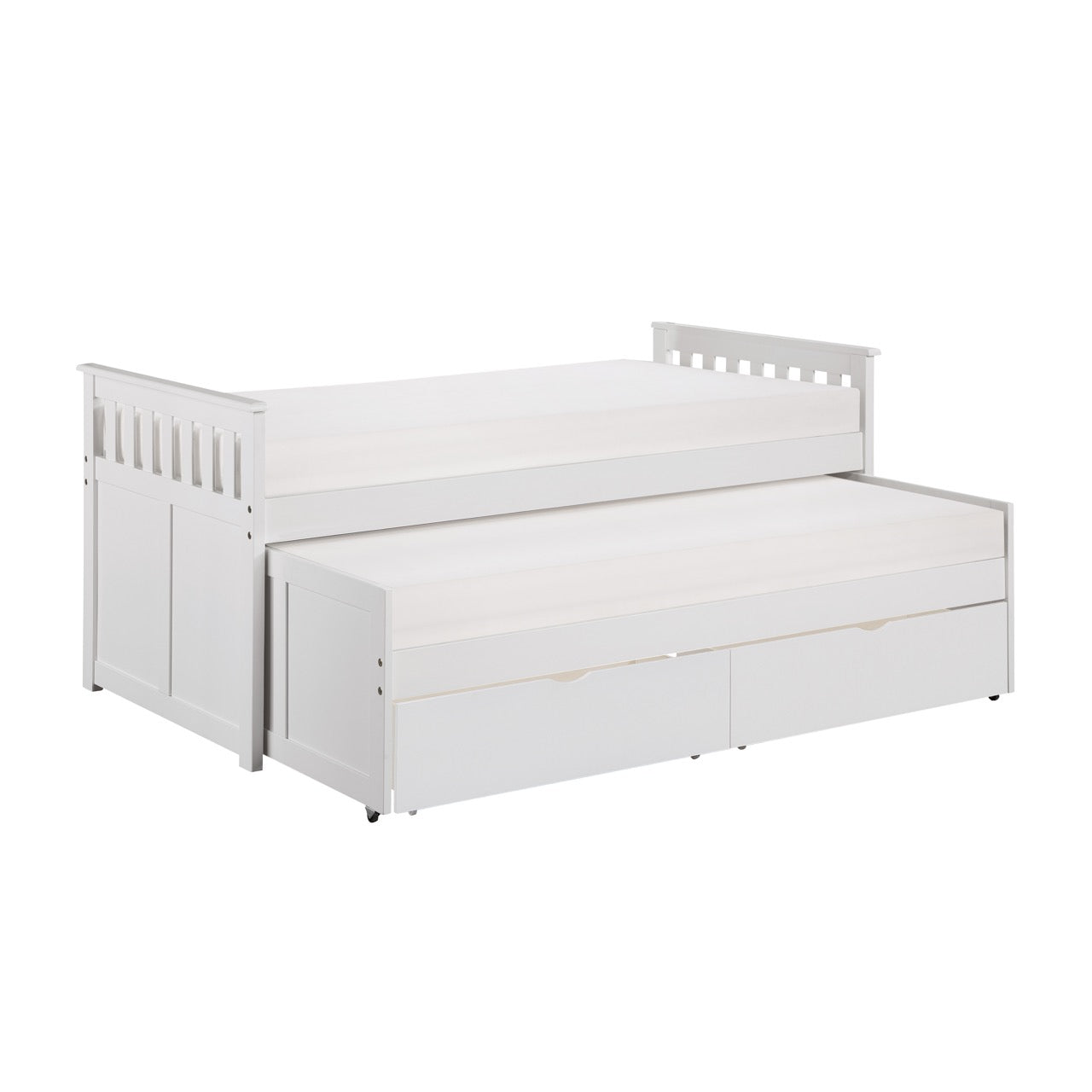 Galen White Twin/Twin Bed with Storage Boxes - SET | B2053RTW-1 | B2053RTW-2 | B2053RTW-SL | B2053W-T - Bien Home Furniture & Electronics