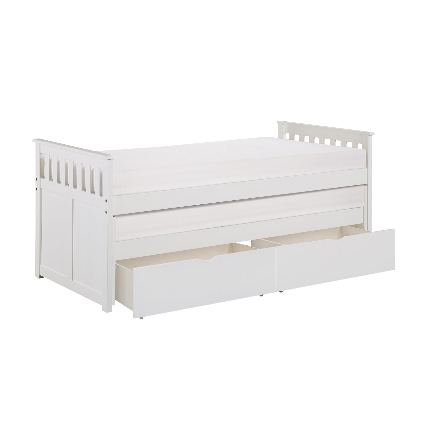 Galen White Twin/Twin Bed with Storage Boxes - SET | B2053RTW-1 | B2053RTW-2 | B2053RTW-SL | B2053W-T - Bien Home Furniture & Electronics