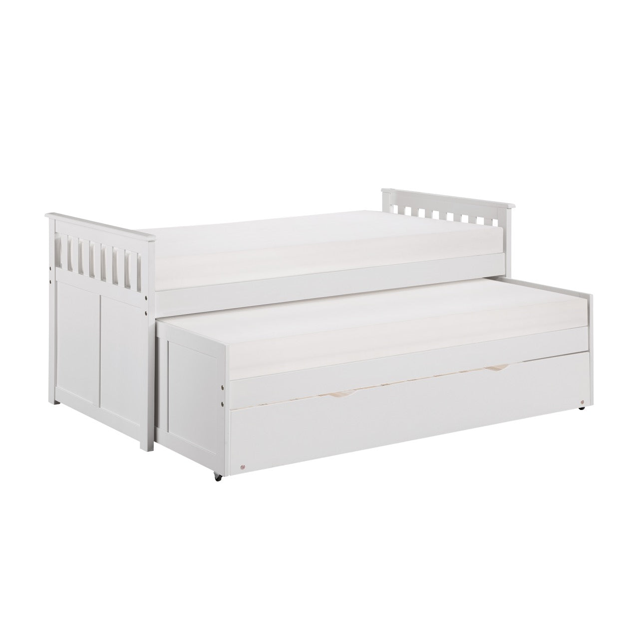 Galen White Twin/Twin Bed with Twin Trundle - SET | B2053RTW-1 | B2053RTW-2 | B2053RTW-SL | B2053W-R - Bien Home Furniture & Electronics