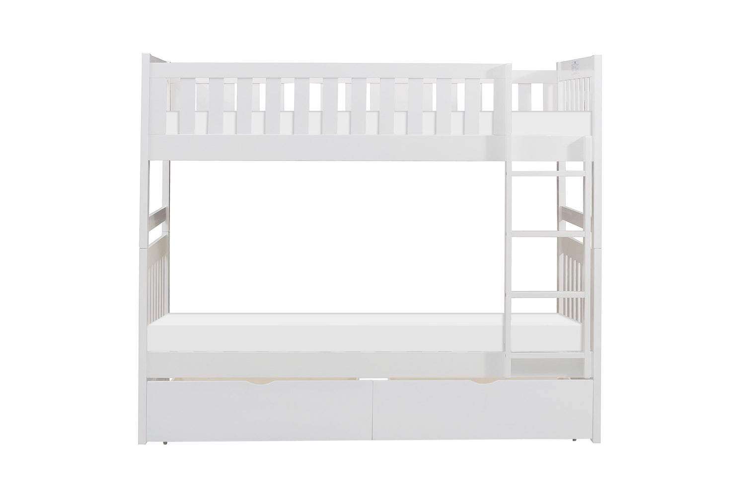 Galen White Twin/Twin Bunk Bed with Storage Boxes - SET | B2053W-1 | B2053W-2 | B2053W-SL | B2053W-T - Bien Home Furniture & Electronics