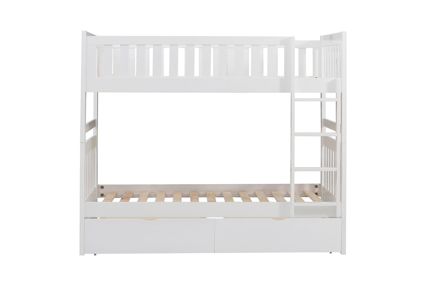 Galen White Twin/Twin Bunk Bed with Storage Boxes - SET | B2053W-1 | B2053W-2 | B2053W-SL | B2053W-T - Bien Home Furniture & Electronics