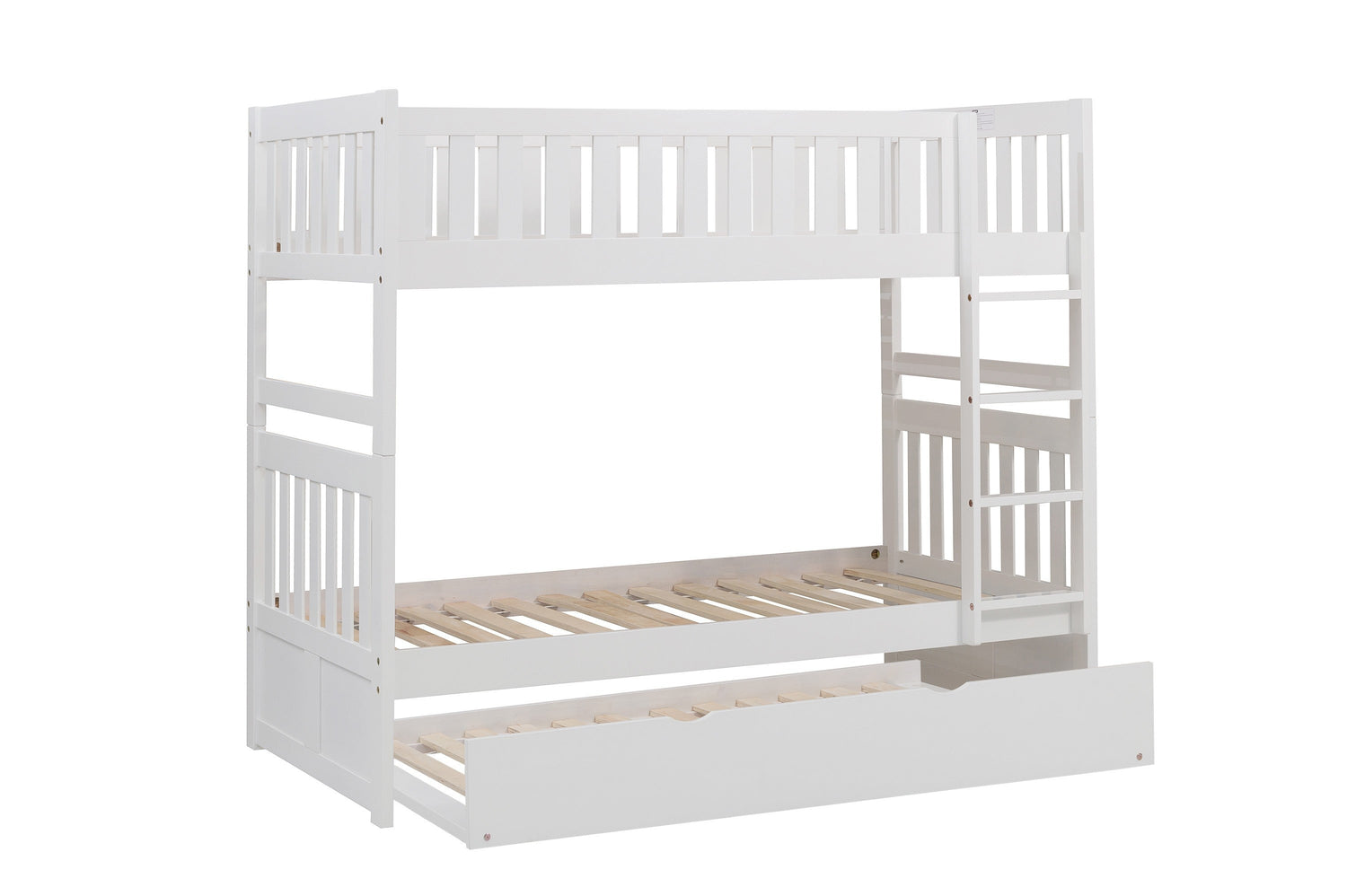 Galen White Twin/Twin Bunk Bed with Twin Trundle - SET | B2053W-1 | B2053W-2 | B2053W-SL | B2053W-R - Bien Home Furniture & Electronics