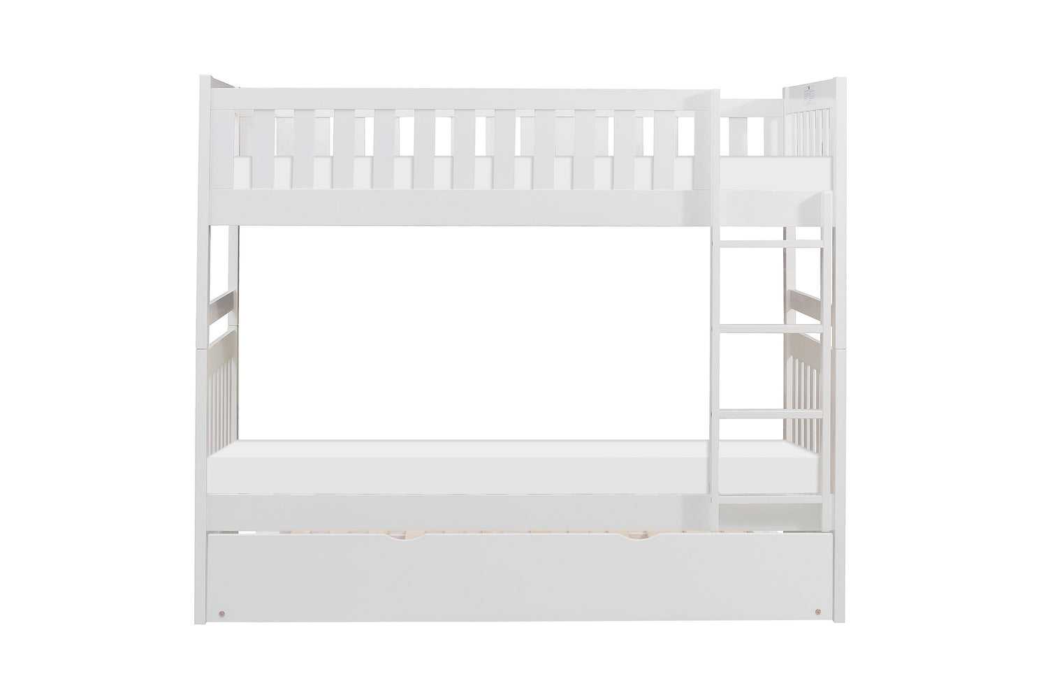 Galen White Twin/Twin Bunk Bed with Twin Trundle - SET | B2053W-1 | B2053W-2 | B2053W-SL | B2053W-R - Bien Home Furniture & Electronics