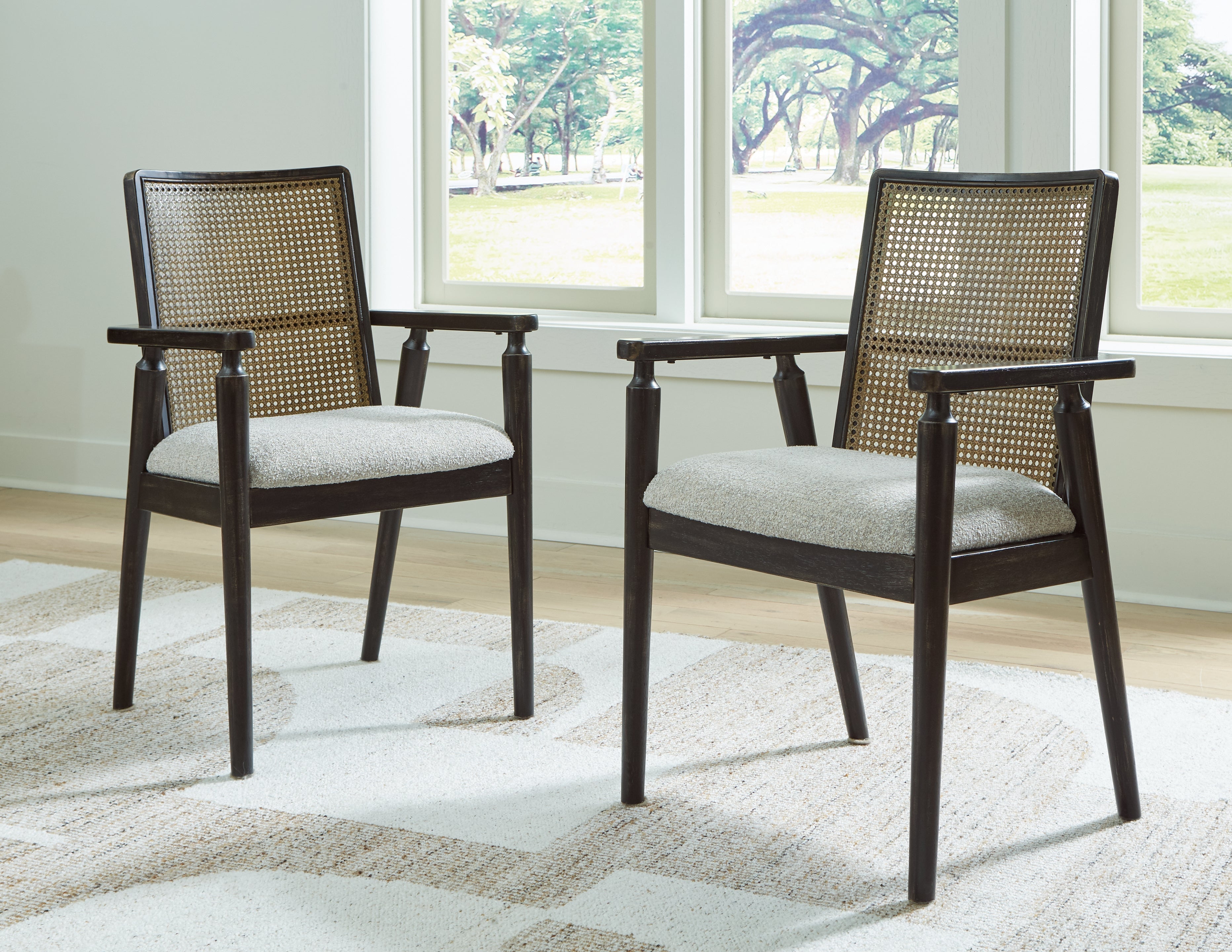 Galliden Black Dining Arm Chair, Set of 2 - D841-02A - Bien Home Furniture & Electronics