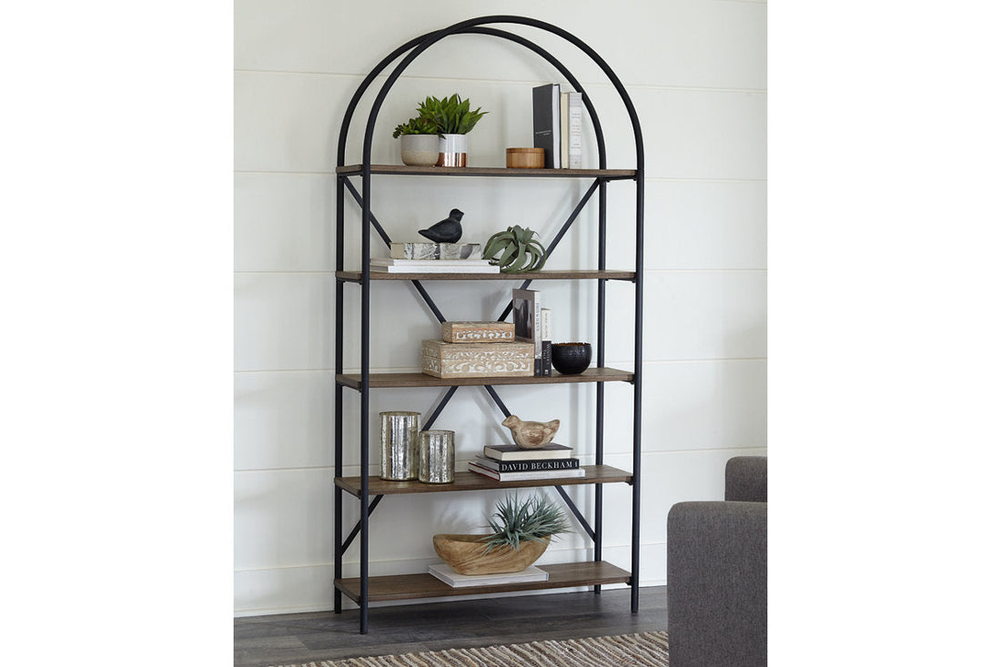 Galtbury Brown/Black Bookcase - A4000325 - Bien Home Furniture &amp; Electronics